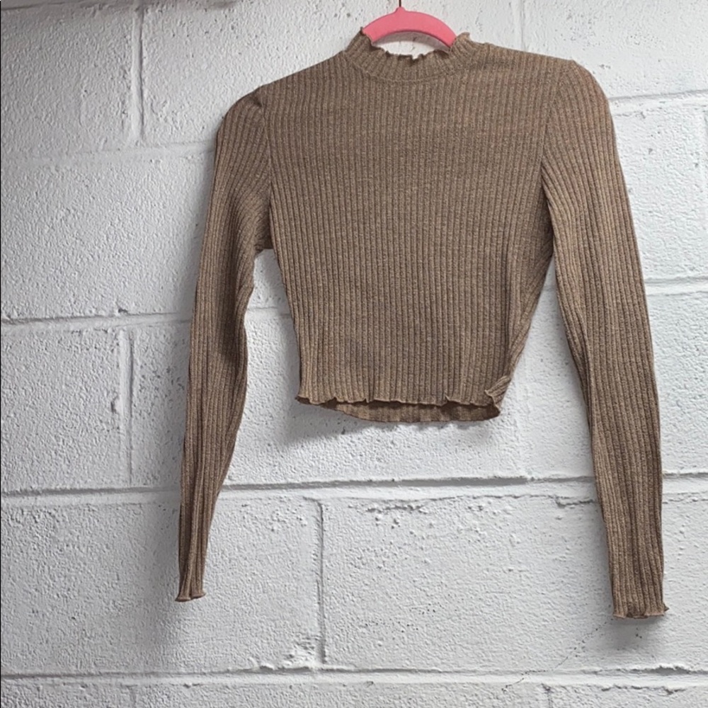 Shein Khaki Long Sleeve Shirt